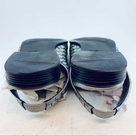 Trotters Pewter Metallic Silver Woven Lucy Slingbacks Flats, size 7.5 WIDE - Picture 9 of 10